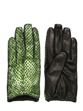 NINA PETER - "RITA" LAMINATED SALMON SKIN GLOVES