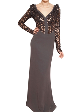 ANTONIO BERARDI - COTTON MACRAME SILK CADY LONG DRESS