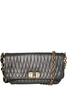 LANVIN - HAPPICOLO QUILTED METALLIC LEATHER BAG
