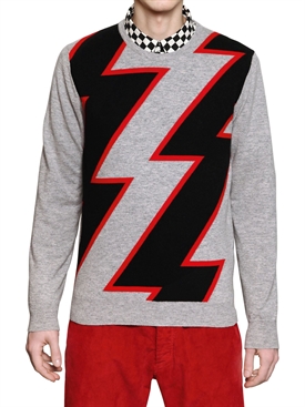 MSGM - MAGLIA IN LANA STAMPA FULMINE