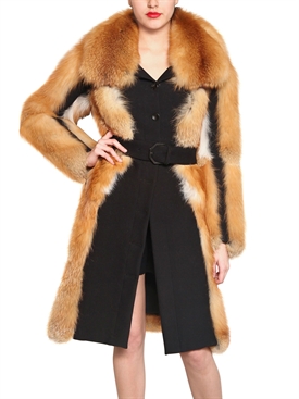 VIKTOR&amp;ROLF - WOOL CLOTH &amp; RED FOX FUR COAT
