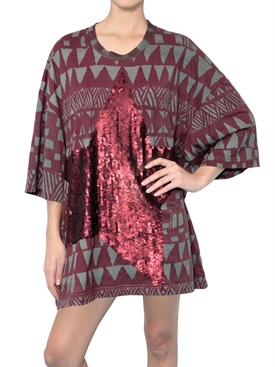 YVONNE S - MATT SEQUIN STAR PRINT JERSEY TEE DRESS