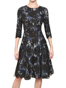 ERDEM - SILK LACE ON PRINTED SILK CREPE DRESS