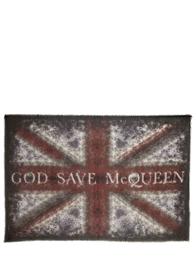 ALEXANDER MCQUEEN - PASHMINA CON STAMPA "GOD SAVE MCQUEEN"