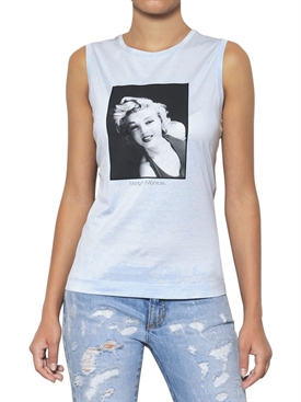 DOLCE &amp; GABBANA - MARILYN PRINT COTTON JERSEY TANK TOP