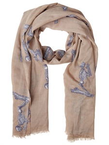 ELSA MAROTTA - PRAYING SKELETON CASHMERE SCARF