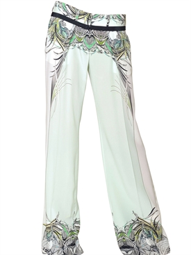 ROBERTO CAVALLI - PRINTED SILK CREPE DE CHINE TROUSERS