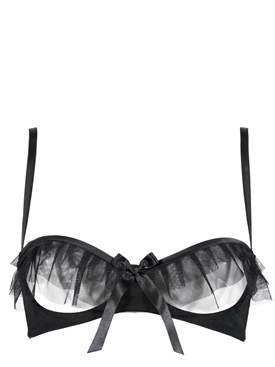 LASCIVIOUS - RUFFLED TULLE CUPLESS BRA