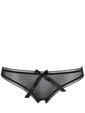 LASCIVIOUS - RUFFLED TULLE OUVERT BRIEFS