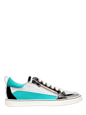 DSQUARED - 20MM MIRRORED LEATHER SNEAKERS