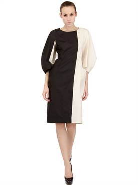 JIL SANDER - TWO TONE LUXURY SILK PANAMA DRESS