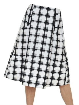 MARNI - GEOMETRIC COTTON ORGANZA JACQUARD SKIRT