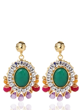 AKONG LONDON - GEMSTONE AND CRYSTAL EARRINGS