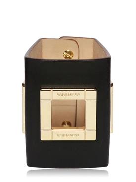 DSQUARED - 85MM LEATHER AND BRASS CUFF BRACELET