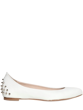 MCQ ALEXANDER MCQUEEN - 10MM STUDDED CALFSKIN BALLERINA FLATS