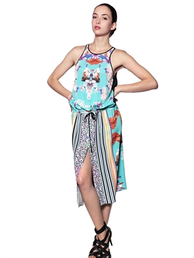 CLOVER CANYON - ORCHID PRINT CREPE DE CHINE DRESS