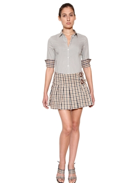 AQUASCUTUM - TECHNO POPLIN STRETCH STRIPED SHIRT