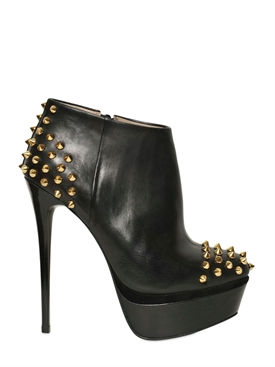 KG KURT GEIGER - 140MM ESTERA STUDDED LEATHER BOOTS