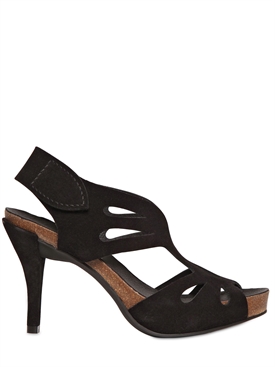 PEDRO GARCIA - 100MM SUEDE CUT OUT SANDALS