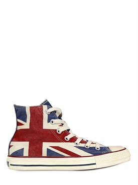 CONVERSE - UK FLAG  DISTRESSED CANVAS SNEAKERS