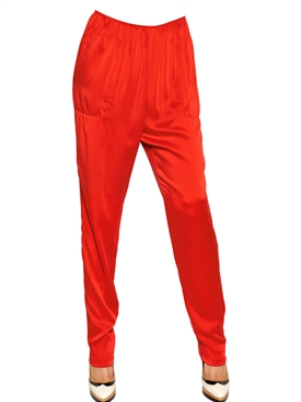 LANVIN - WASHED SILK SATIN TROUSERS