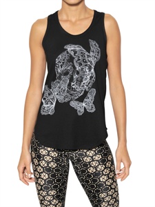 ALEXANDER MCQUEEN - BUTTERFLY LACE PRINTED JERSEY TANK TOP