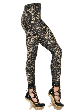 ALEXANDER MCQUEEN - HONEYCOMB LACE PRINTED LYCRA LEGGINGS