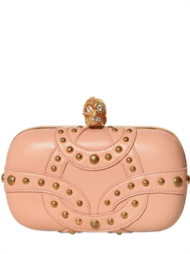 ALEXANDER MCQUEEN - STUDDED SOFT NAPPA SKULL BOX CLUTCH
