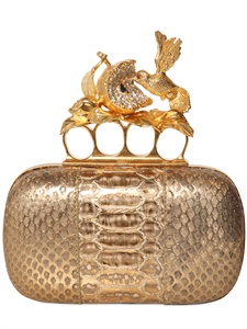 ALEXANDER MCQUEEN - LAMINATED PYTHON KNUCKLEBOX CLUTCH