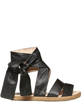 CHLOE' - 10MM NAPPA LEATHER AND ROPE FLATS