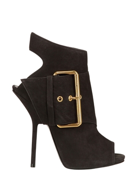 GIUSEPPE ZANOTTI - 130MM SUEDE BUCKLE OPEN TOE