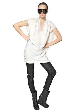 RICK OWENS - VISCOSE CADY TUNIC DRESS