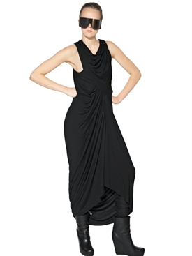 RICK OWENS - SILK COTTON JERSEY LONG DRESS