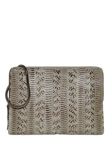 LANVIN - PRINTED SNAKESKIN ZIPPED CLUTCH
