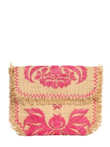 ANYA HINDMARCH - CAPABILITY STRAW WEAVE AND RAFFIA CLUTCH