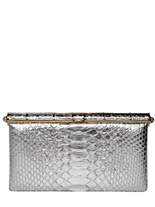 ZAGLIANI - FAYE METALLIC PYTHON CLUTCH