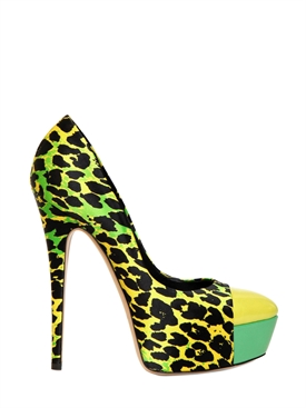 CASADEI - 140MM LEOPARD PRINT SATIN PUMPS