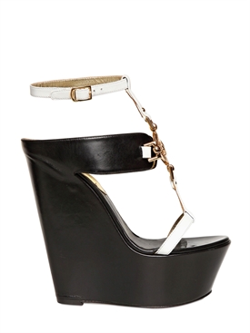DSQUARED - 150MM TWO TONE LEATHER WEDGES