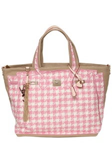 V73 - MEDIUM TWEED &amp; CANVAS TOTE BAG