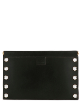 MARNI - SWAROVSKI ON LEATHER FLAT CLUTCH