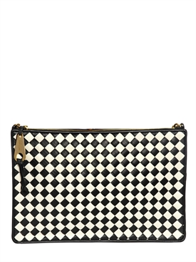 MOSCHINO CHEAP&amp;CHIC - TWO TONE WOVEN LEATHER CLUTCH