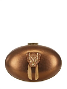 THALÈ BLANC - ADRIANNE LAMINATED NAPPA LEATHER CLUTCH