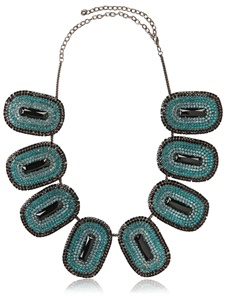 HALABY - BLUE AND BLACK SWAROVSKI PAVÉ NECKLACE