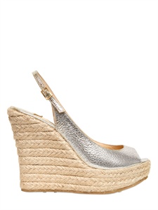 JIMMY CHOO - 120MM POLAR METALLIC LEATHER WEDGES