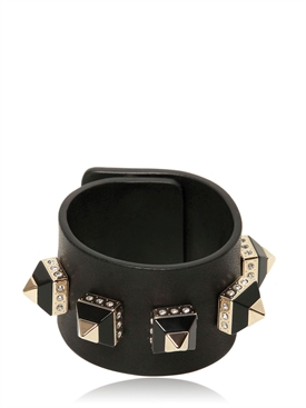 GIVENCHY - LEATHER CUFF WITH PYRAMID STUDS