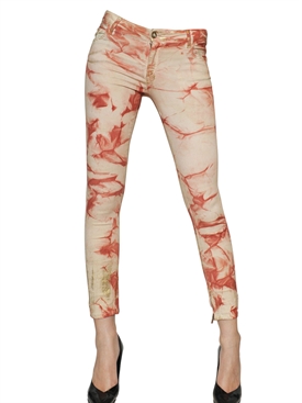 FAITH CONNEXION - TIE DYE COTTON LIGHT DENIM JEANS