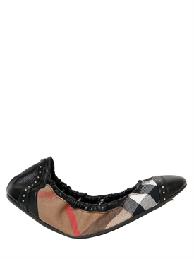 BURBERRY - 10MM SOUTHWARK CHECK METALLIC BALLERINA