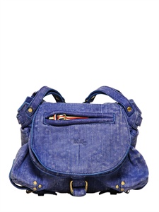 JEROME DREYFUSS - MINI TWEE LEATHER DENIM EFFECT BAG