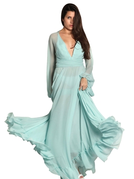 LUISA BECCARIA - SILK CHIFFON LONG DRESS
