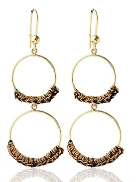 CAROLINA BUCCI - DOUBLE HOOP WOVEN EARRINGS